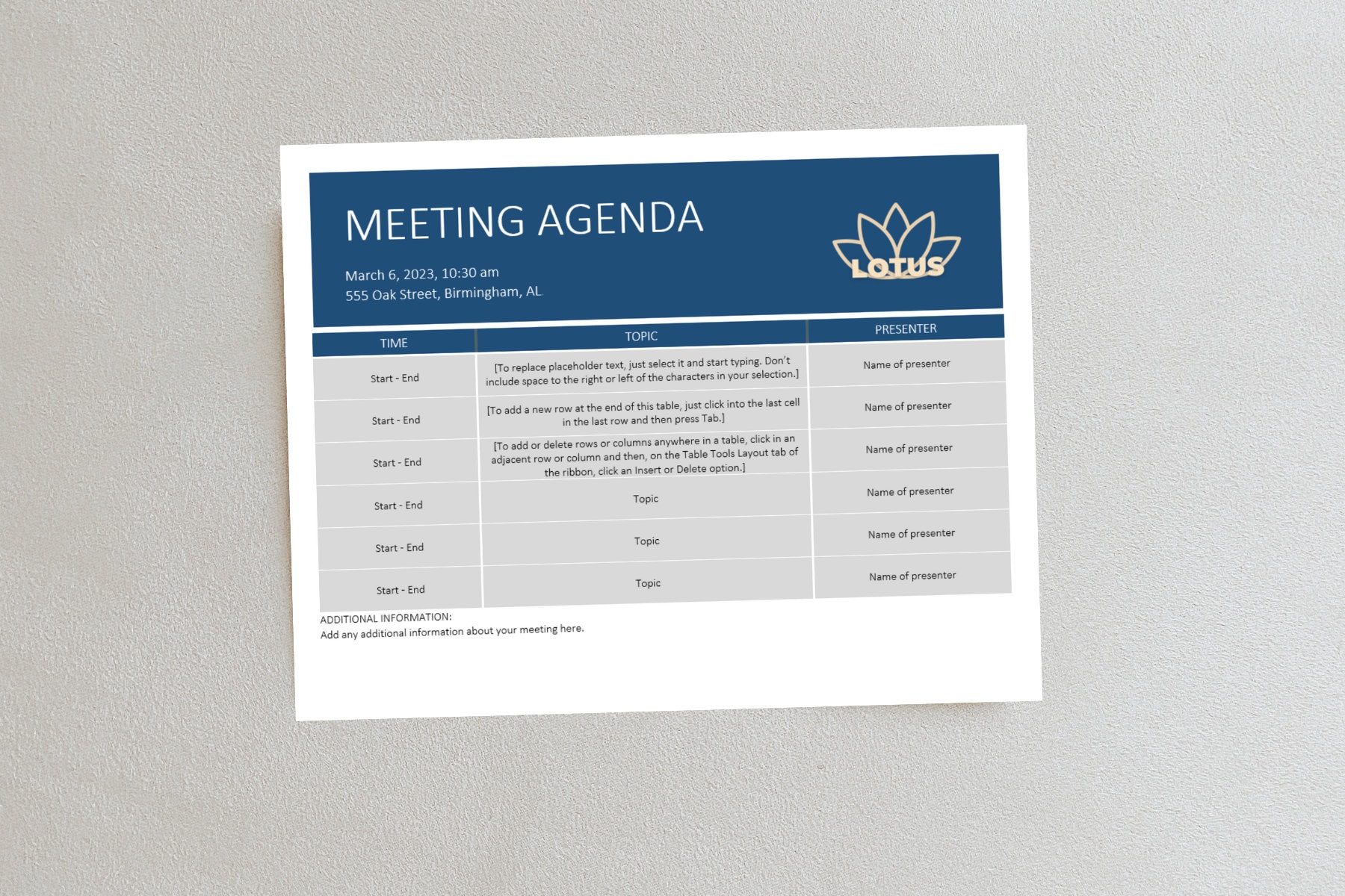 Meeting Agenda Template For Microsoft Word 10 Free Meeting Agenda