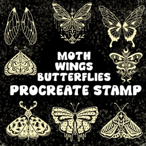 Moth Procreate Brushes Butterfly Procreate Stamps Procreate Brush Set Digital Brush Set Wicca Stamp Tattoo Brushes Butterfly Stamp PNG