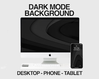 Abstract Phone Wallpaper Computer Background Dark Mode Neutral Waves - Black Aesthetic - PC/Mac/Windows/Laptop Background - Digital Download