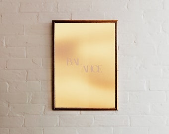 Inspirational wall decor, Balance, Printable wall art, Retro print, Manifest poster, Digital download, Trendy gradient art