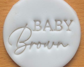 Custom Name Baby Shower Cookie Stamp: M&S Sized Biscuit Cutter