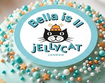 Edible Jelly Cat Cupcake Toppers: Vegan, Gluten-Free, Fondant, Wafer Paper or Card