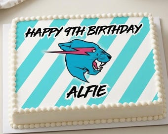 Mr Beast Cake Wrap - Edible Icing Sheet, Vegan, Gluten-Free