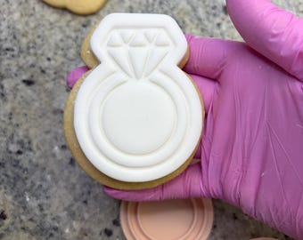 Engagement Ring cookie cutter and stamp - Bride To Be Ring - Hen Do - Bridal Shower