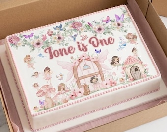 Fairy Garden Cake Wrap - Edible Icing Sheet, Vegan, Gluten-Free