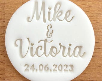 Personalised Wedding Cookie Stamp, Biscuit Fondant Embosser, M&S Sized