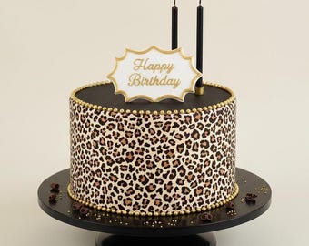 Leopard Print Icing Sheet Brown or Pink – Vegan, Gluten-Free Birthday Cake Wrap