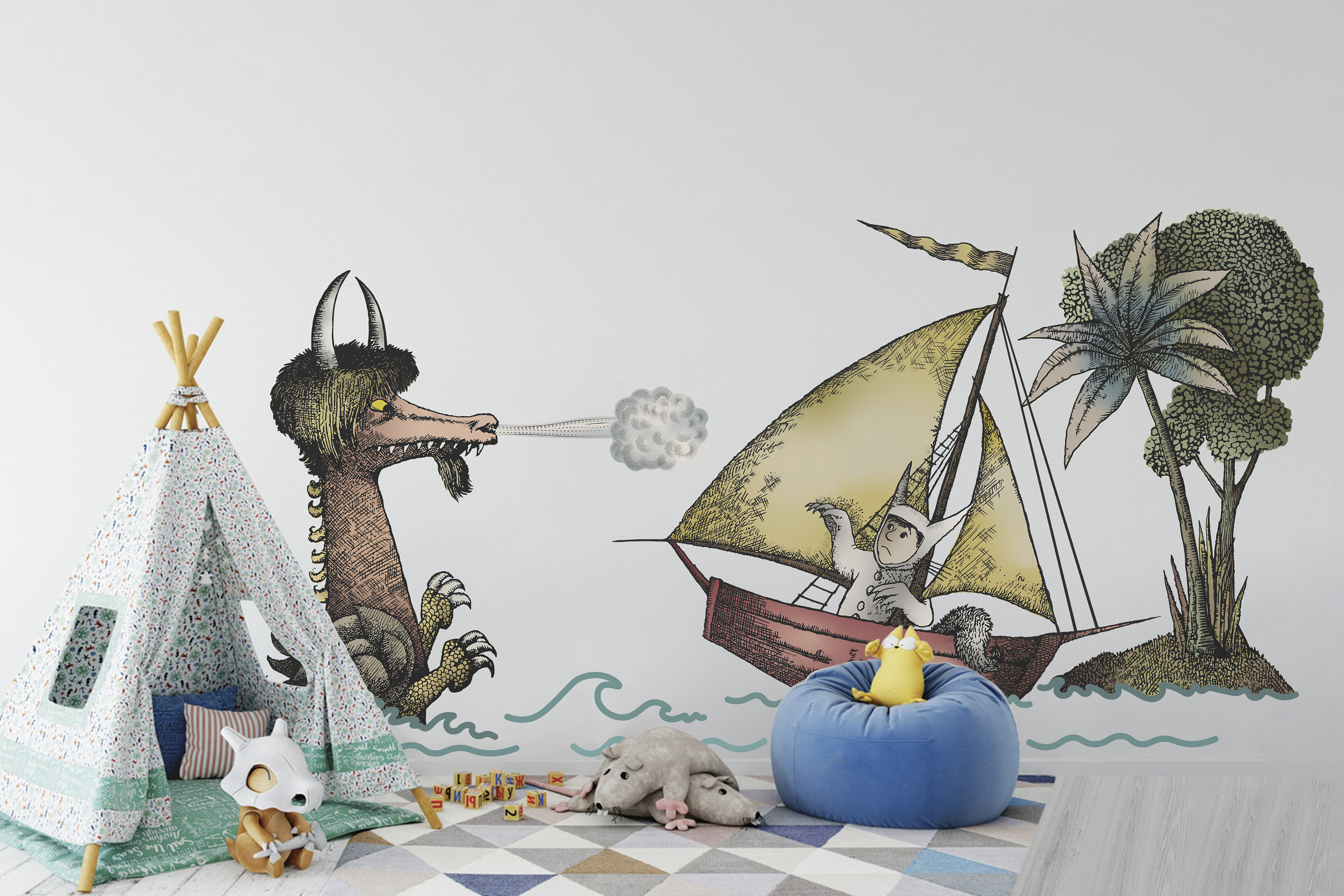 Where The Wild Things Are Wall Decal - 9x20 Inch Colorful Character Stickers For Kids Rooms