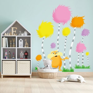 Dr Seuss Lorax Truffula Tree Wall Decal Wall Sticker Wallpaper for Kids Room