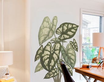 Removable Monstera Tropical Plant Wall Decal Wall Sticker for Living Room Family Room Decor