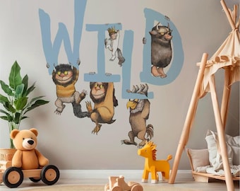 Verwijderbare Peel and Stick Where The Wild Things Are Monsters King Max muursticker kinderkamer