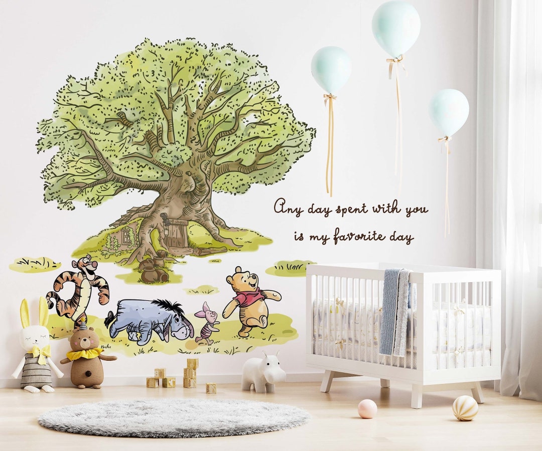 Removable Disney Winnie the Pooh Wall Decal Piglet Eeyore Tigger Wall Decal Pooh Tree House
