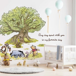 Rimovibile Disney Winnie the Pooh Decalcomania Della Parete Maialino Eeyore Tigger Decalcomania Della Parete Pooh Casa Sull'albero Adesivo Carta Da Parati Per La Decorazione Della Stanza Del Capretto