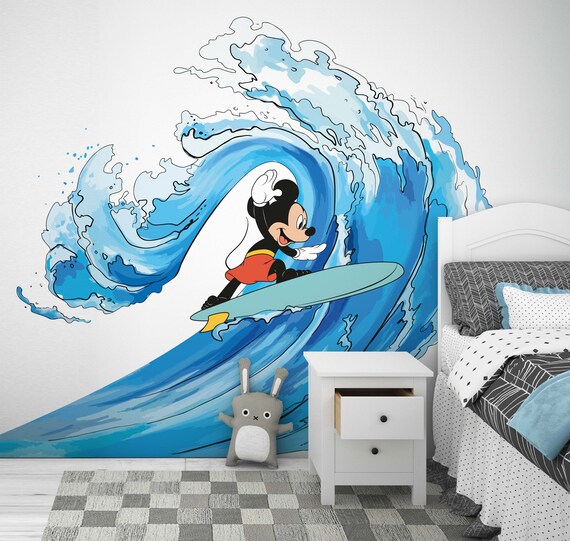 Mickey Mouse Surfing Wall Decal for Kid Wall Sticker for