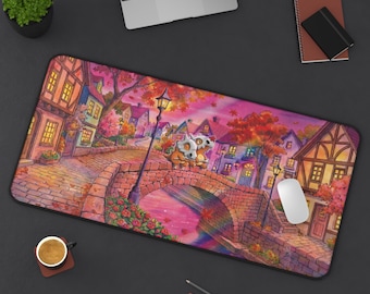 Cubone Whimsical Village Bridge Desk Mat | Pokémon Mousepad