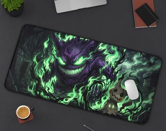 Haunted Gengar and Mimikyu Desk Mat | Pokémon Gaming Mousepad