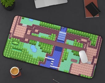 Hoenn Region Route 119 Map Desk Mat | Pokémon Landscape Gaming Mousepad | Ruby, Sapphire, and Emerald