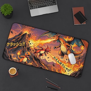 Charizard Comic Style Desk Mat | Pokémon Charmander Mousepad