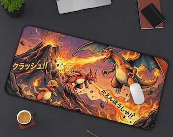 Charizard Comic Style Desk Mat | Pokémon Charmander Mousepad