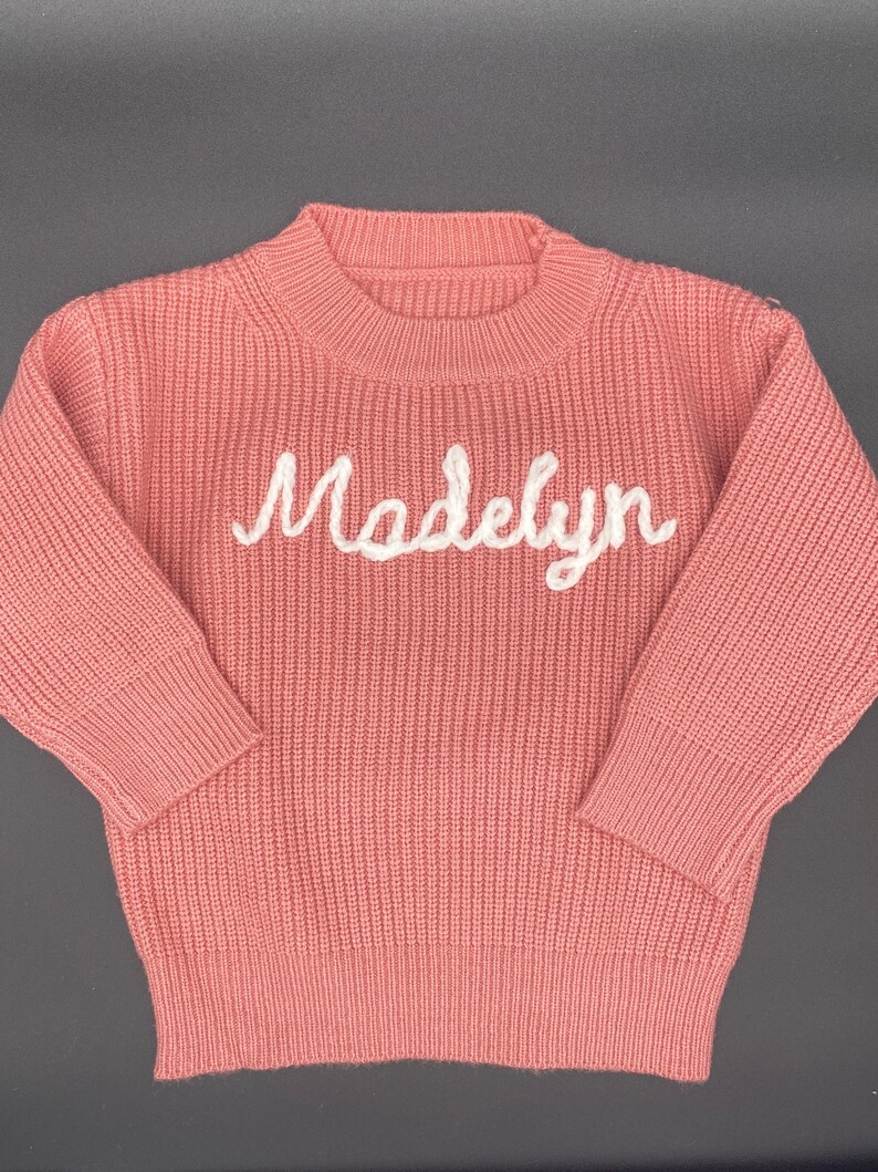 Embroidered Personalized Name Sweater for Babies, Toddlers, Kids, Children, Unisex Children's Clothing image 6