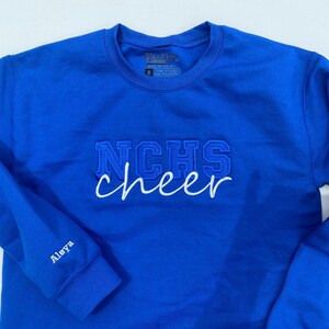 Embroidered Custom Cheer Team Name Hoodie, Personalized Cheerleader Gift, Competition Outfit, Mascot Sweatshirt, Sweater image 7