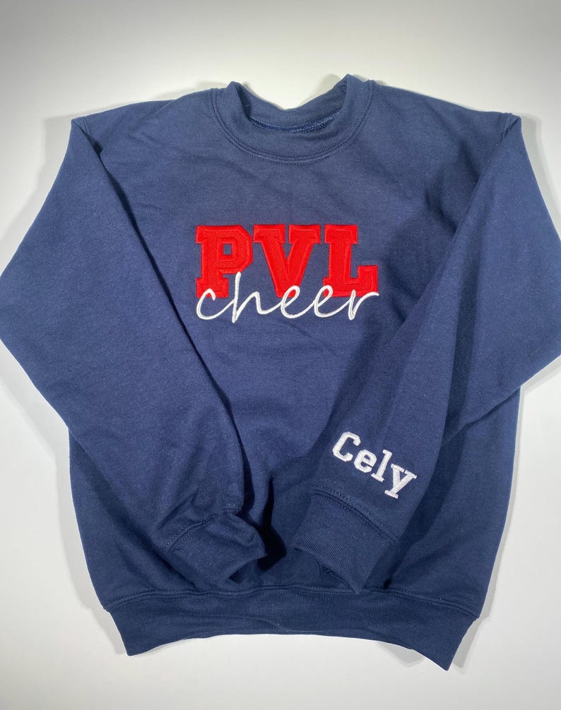 Embroidered Custom Cheer Team Name Hoodie, Personalized Cheerleader Gift, Competition Outfit, Mascot Sweatshirt, Sweater image 10