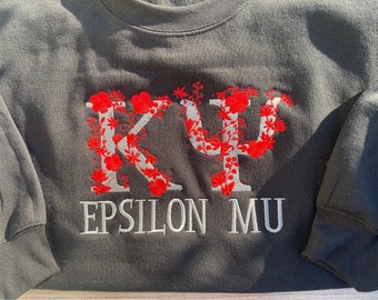 Custom Sorority Greek Letter Embroidered Sweatshirt, Sorority Chapter Crewneck, Sorority Gift