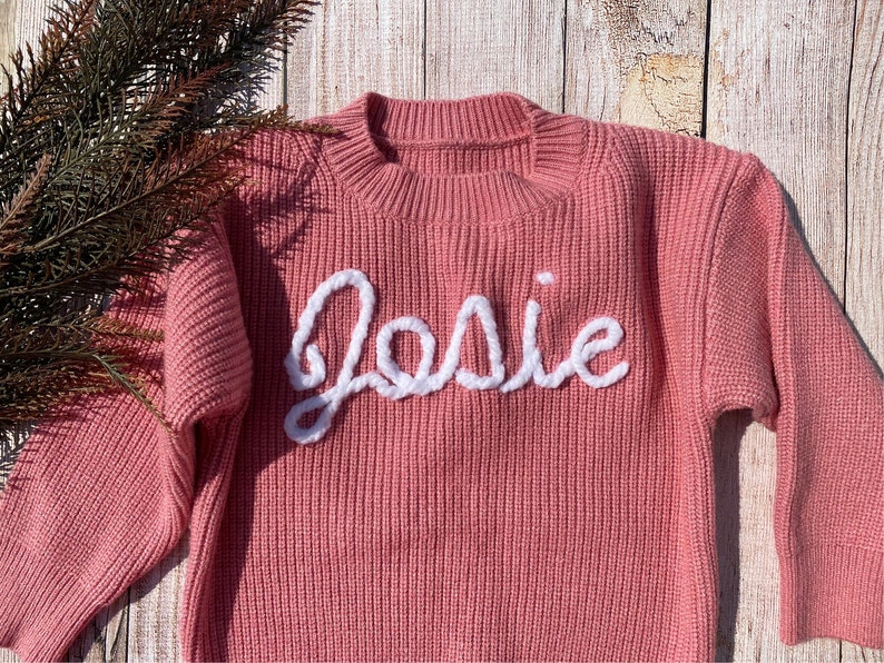 Embroidered Personalized Name Sweater for Babies, Toddlers, Kids, Children, Unisex Children's Clothing image 5
