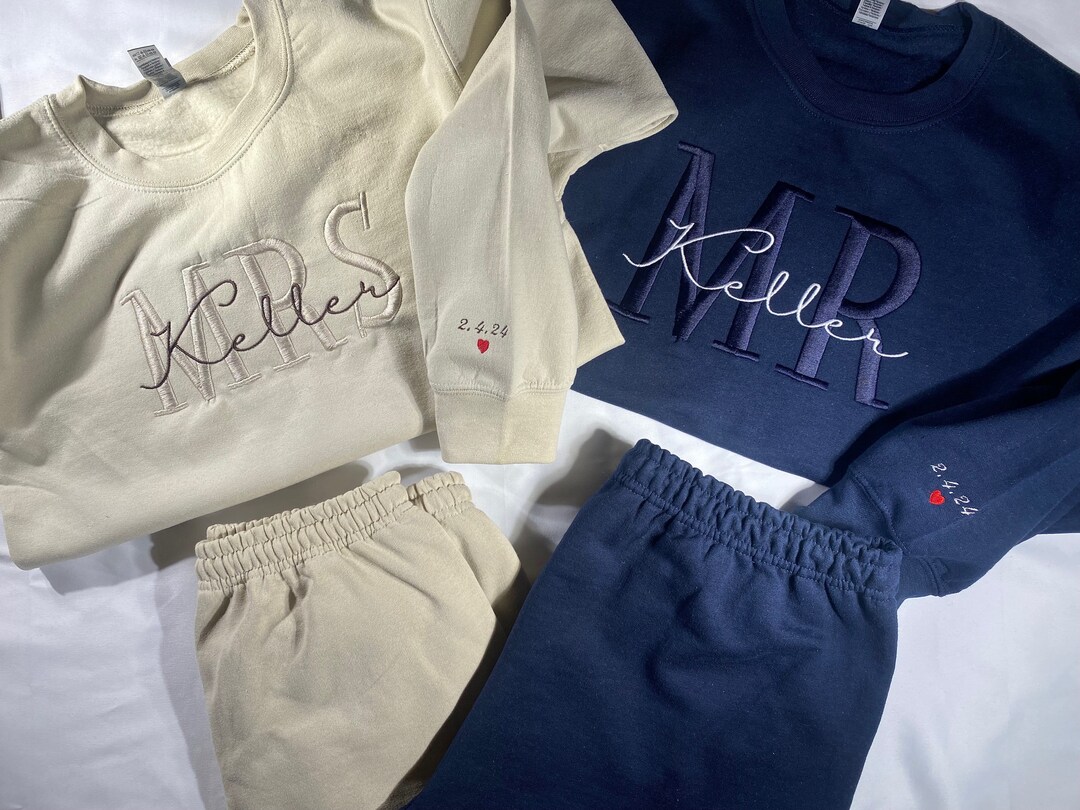 thumbnail image 2 of Custom Mrs Sweatshirt - Personalized Wedding Gift With Name And Date, Unisex Fit 2 of 12
