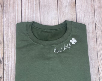 St. Patrick's Day Embroidered Sweatshirt, Irish Sweatshirt, Gift, Shamrock Sweatshirt, St. Patrick's Day Sweater, St. Patrick's Day Shirt