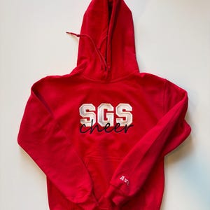 Embroidered Custom Cheer Team Name Hoodie, Personalized Cheerleader Gift, Competition Outfit, Mascot Sweatshirt, Sweater image 13