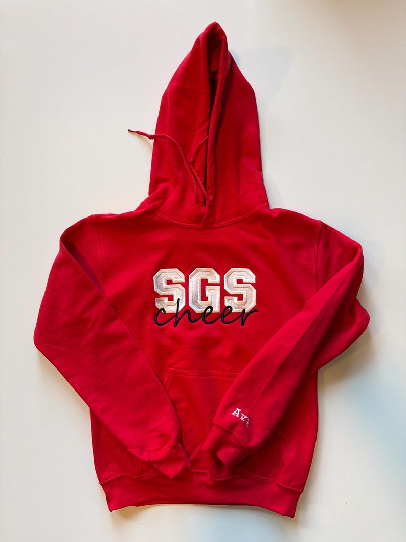 Embroidered Custom Cheer Team Name Hoodie, Personalized Cheerleader Gift, Competition Outfit, Mascot Sweatshirt, Sweater image 13