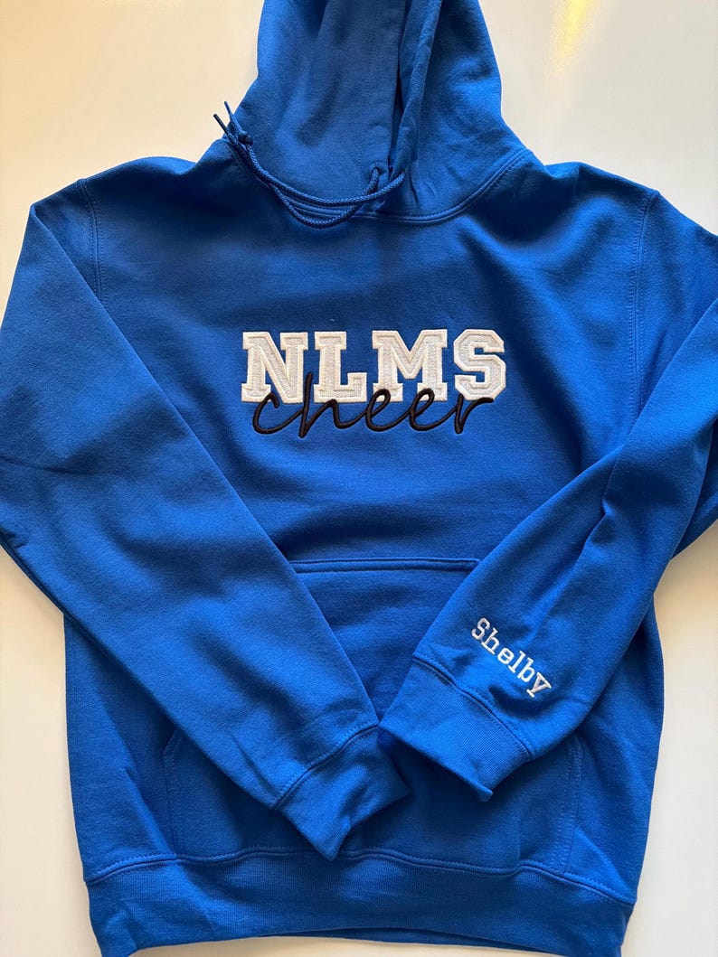 Embroidered Custom Cheer Team Name Hoodie, Personalized Cheerleader Gift, Competition Outfit, Mascot Sweatshirt, Sweater image 14