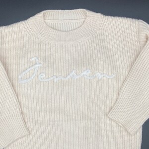 Embroidered Personalized Name Sweater for Babies, Toddlers, Kids, Children, Unisex Children's Clothing image 8