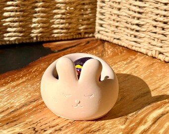 Orange Easter Bunny Egg Holder | Handmade Easter Bunny | Seasonal Decor | Spring Decor | Home Decor | Jesmonite | Eco | Gift | Present |UK