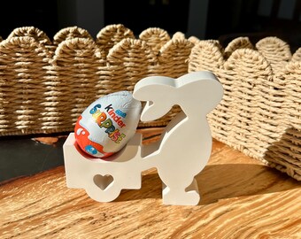 Large Beige Easter Bunny with pull cart | Handmade Easter Bunny | Seasonal Decor | Spring Decor | Home Decor | Jesmonite |Eco| Gift |Present