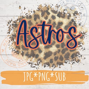 Leopard Astros sublimation design, jpg, png, digital download