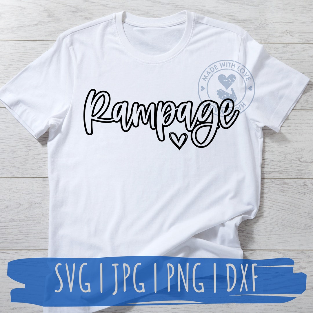 Rampage Offset With Heart - School Spirit Mascot Design Svg, Jpg, Png ...