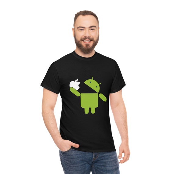 Android Eat Apple Funny Logo T-shirt for Developers Android - Etsy Australia Android Eat Apple Funny Logo T-shirt for Developers Android - Etsy Australia