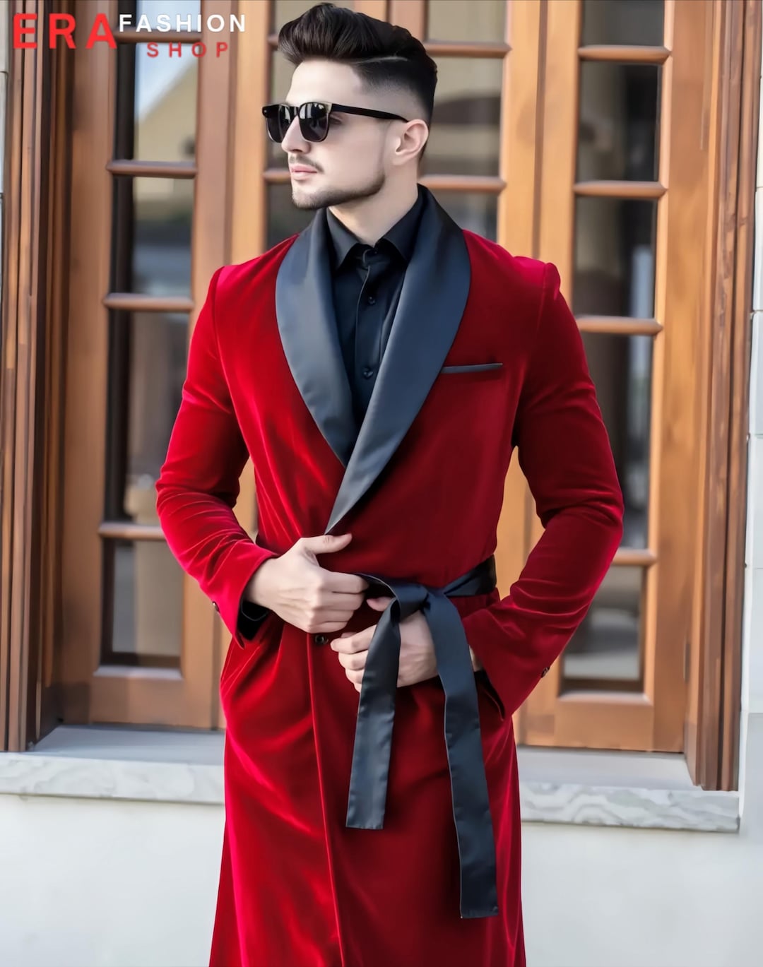 Red Velvet Robe Coat - Men's Long Jackets - Formal & Morning Wear - Etsy