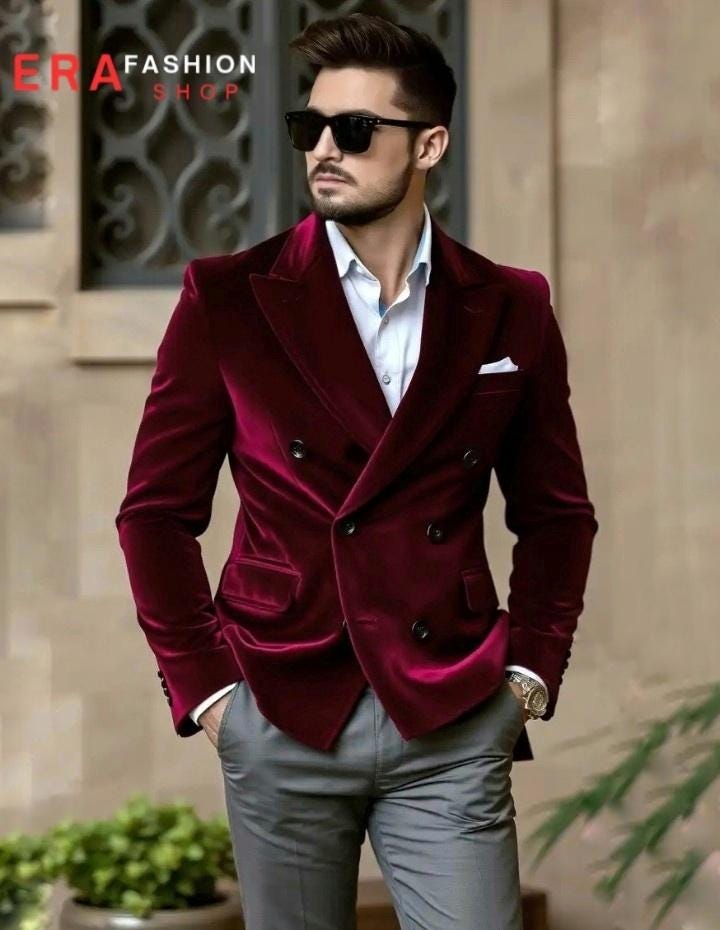 Maroon Coat Pant With Black Shirt Formal Maroon Coat Black Pants Burgundy  Velvet Double Breasted Blazer Tailored Fit Australia