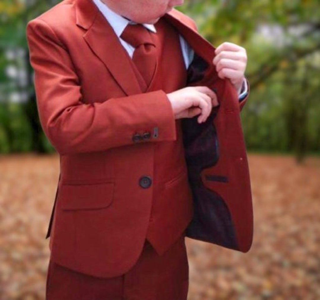 Kids & Boys Suits Boy's Wedding Suit Suit for Boy's Three Pieces Rust