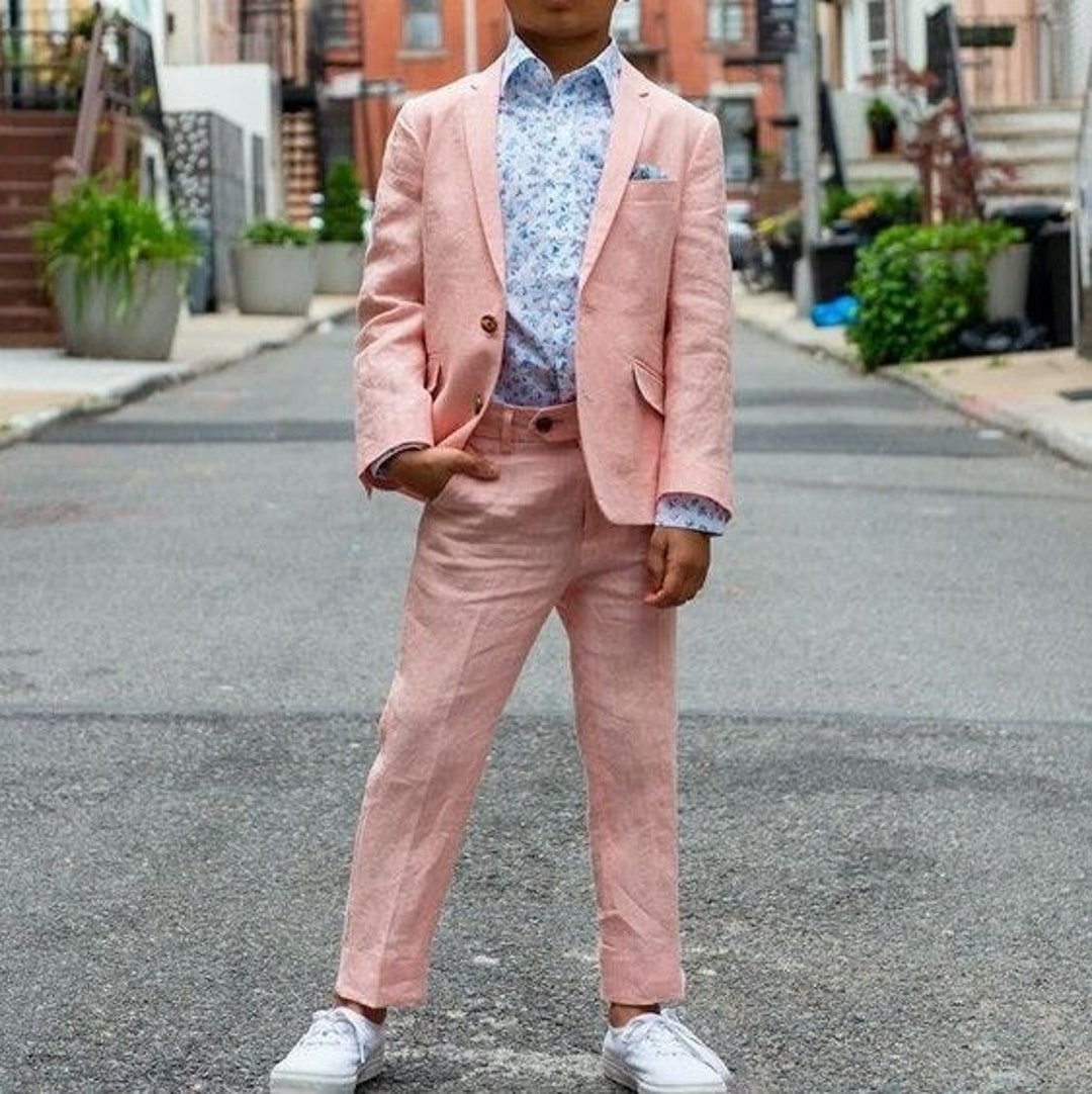Boy's Linen Suits Kids for Boy's 2 Piece Suit Boys Beach Fashion