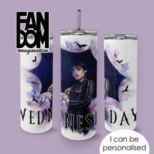 Wednesday Addams - wednesday Inspired 20oz Reusable Personalised Stainless Steel Tumbler | Birthday Gift Present Custom Customisable