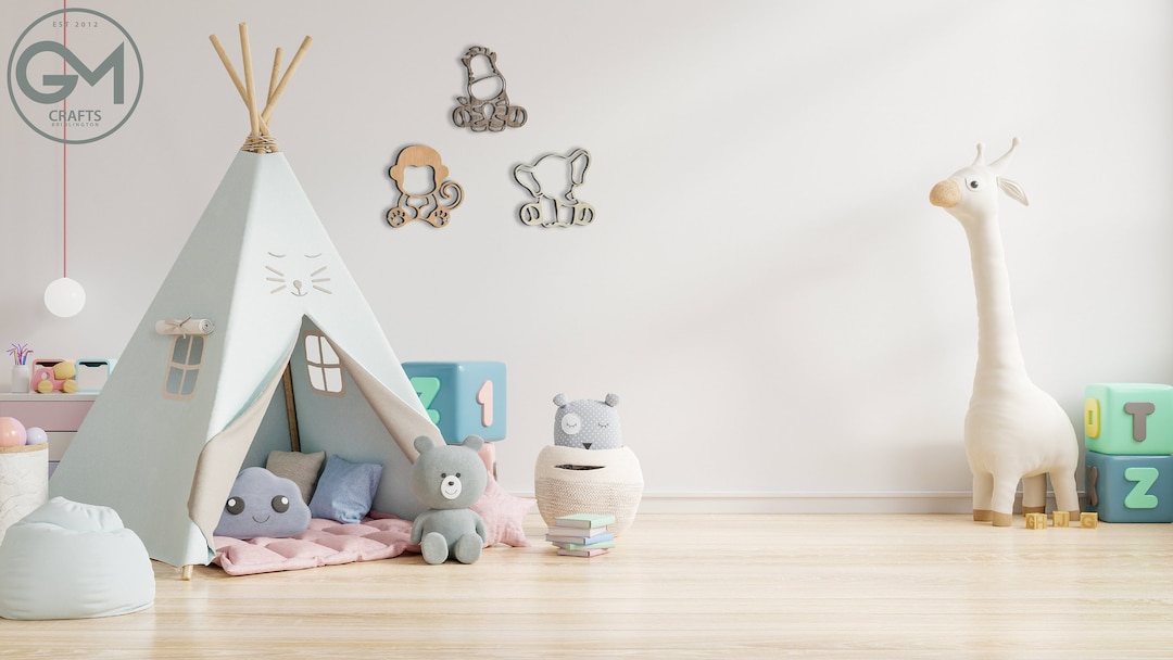 Zoo Animals, Trio, Wall Art Set, Children's Bedroom, Nursery, Decor