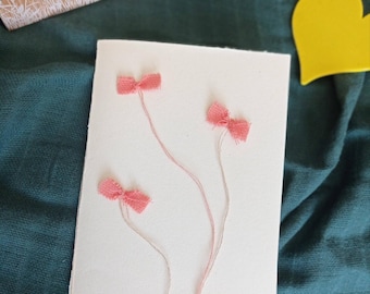 Customizable greeting card, Mother's Day, Party, Birthday, Poetic handmade card from organic fabric scraps