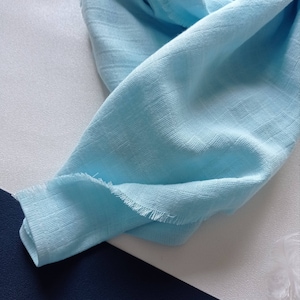 Sky Blue Organic Cotton Scarf | Made in France, lightweight, mid-season, organic cotton scarf, ethical gift for women, gift for her, eco-friendly gift
