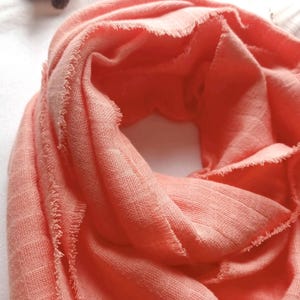 Organic Coral Scarf in Organic Cotton | Made in France | Warm scarf, comfortable shawl, hypoallergenic collar, gift for women