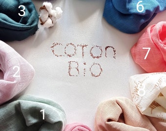 Bufandas de algodón orgánico, fabricadas en Francia | Bufanda cómoda de primavera, cuello cálido o calentador de cuello ligero, regalo para mujeres, regalo de Pascua