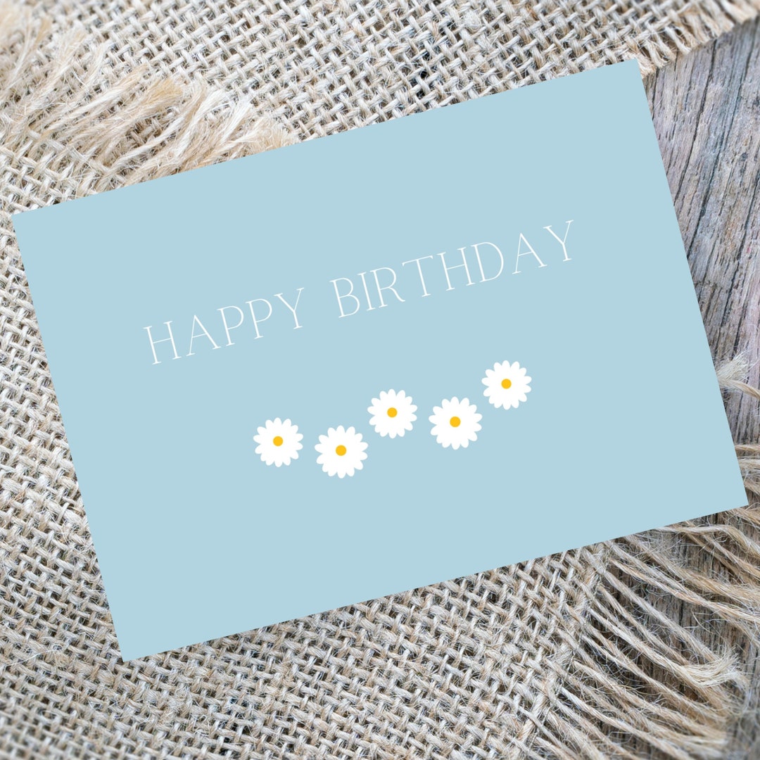 Happy Birthday Daisy Card Instant Download, Birthday Card for Her ...